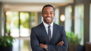 African young man smilling - AI